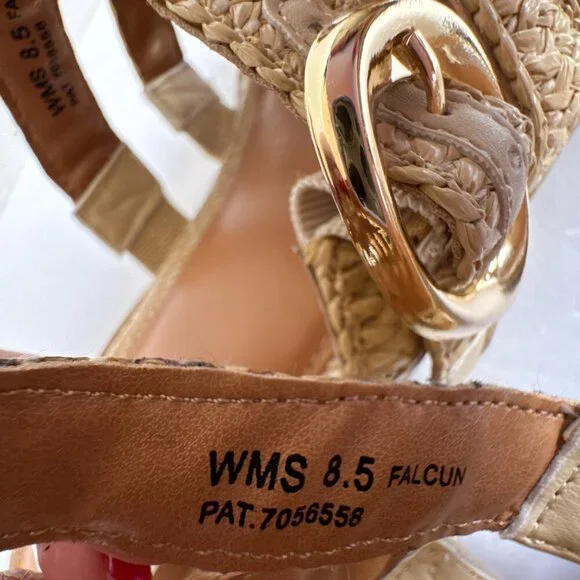 Dolce Vita Falcun Raffia Buckle Sandals Natural 8.5 - Picture 6 of 10